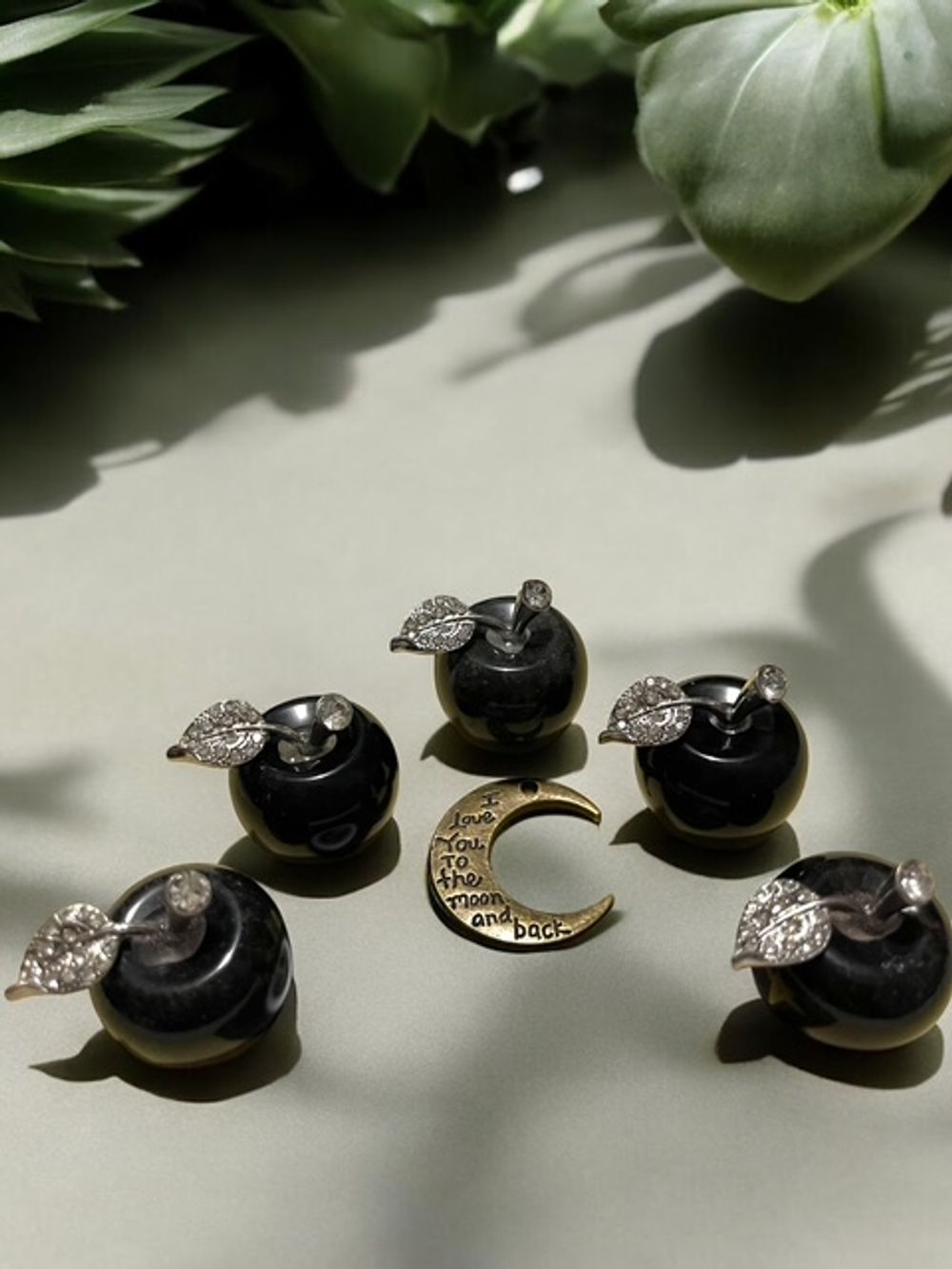 Black Obsidian Apple Crystal Carving