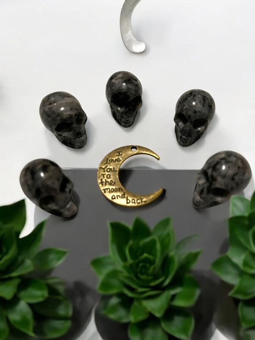 Labradorite Skull Crystal Carving