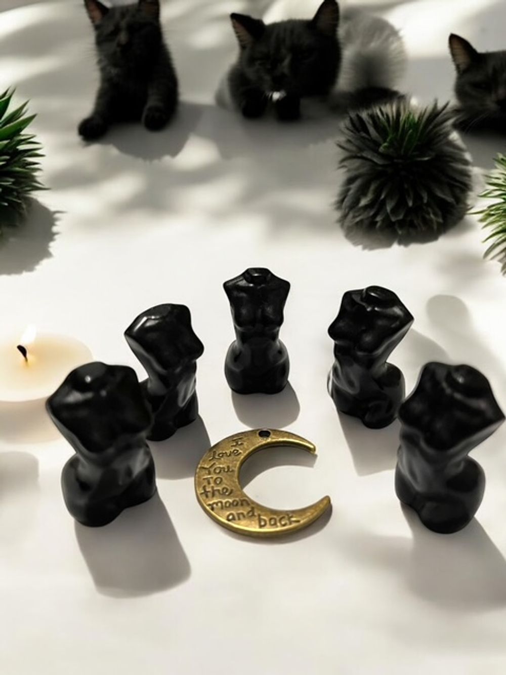 Black Obsidian Mini Goddess Crystal Carving