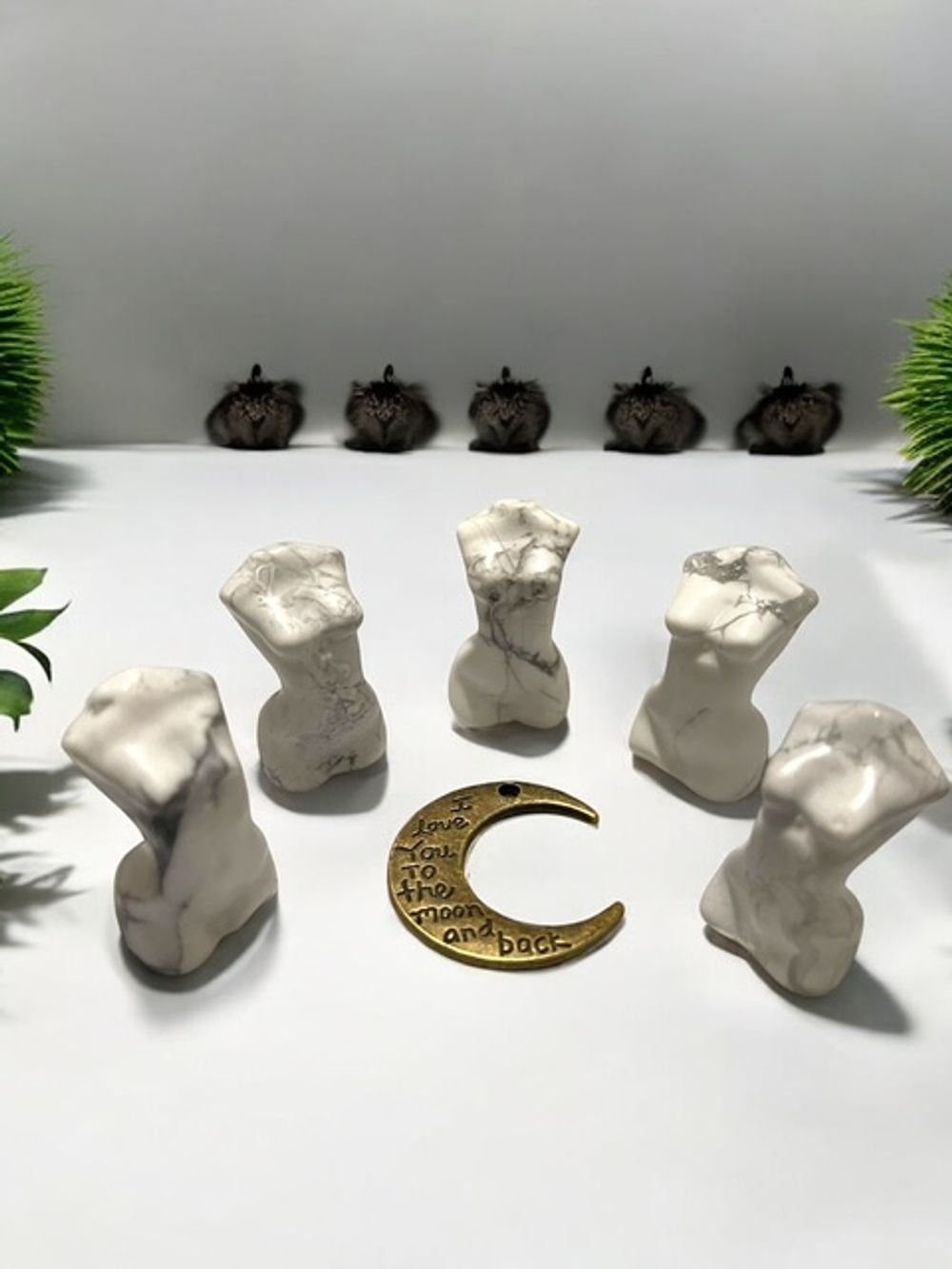 Howlite Mini Goddess Crystal Carving