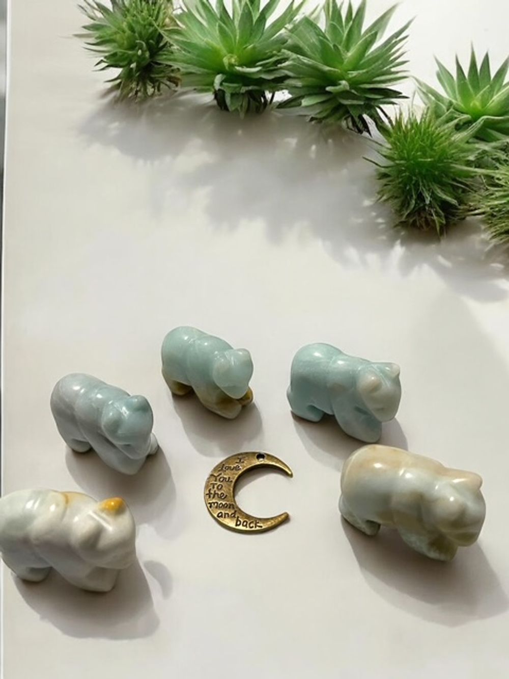 Amazonite Bear Crystal Carving
