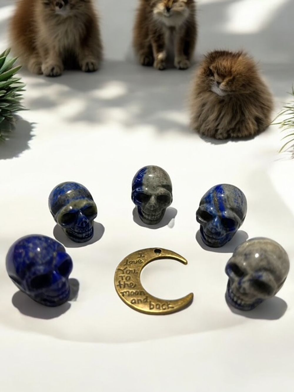 Lapis Lazuli Skull Crystal Carving