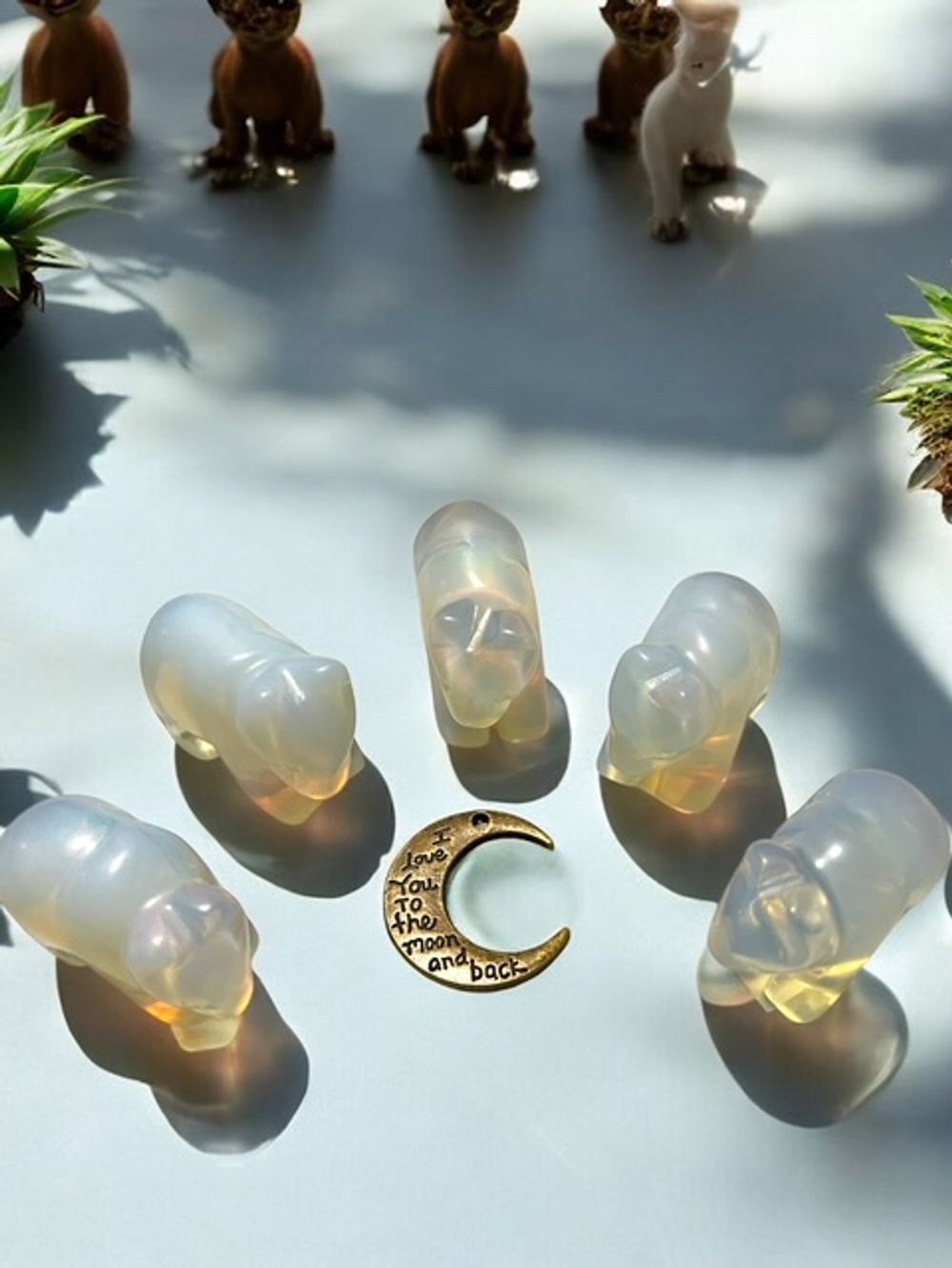 Opalite Bear Crystal Carving