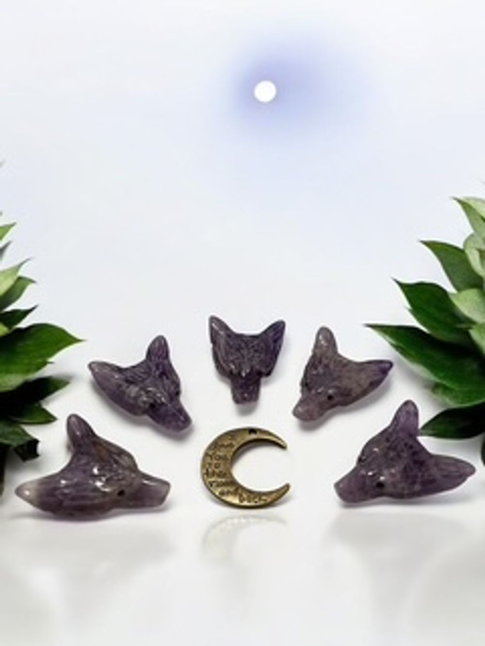Amethyst Wolf Crystal Carving