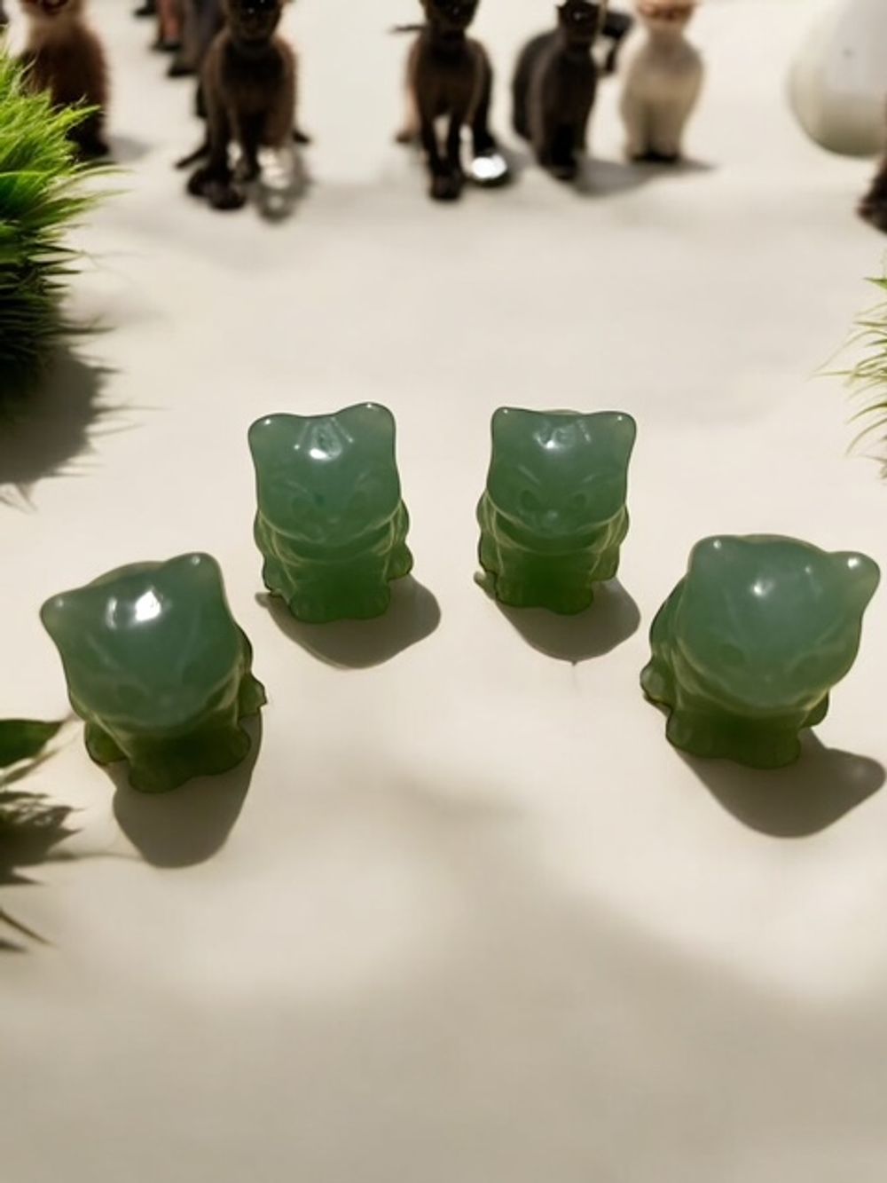 Green Aventurine Cat Carving Crystal